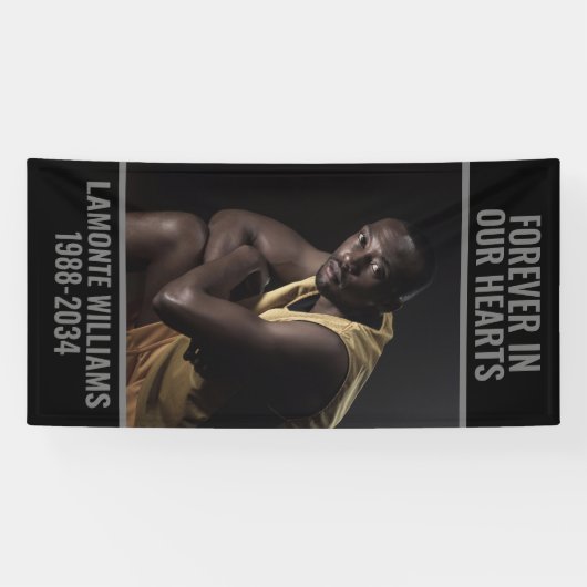 永遠に我々のハートでカスタム写真の墓毛布 横断幕 (横)