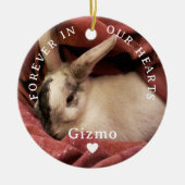 永遠に我々のハートでパーソナライズされたペット記念碑 セラミックオーナメント (正面)