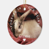 永遠に我々のハートでパーソナライズされたペット記念碑 セラミックオーナメント (左)