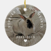 永遠に我々のハートでパーソナライズされたペット記念碑 セラミックオーナメント (裏面)