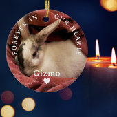 永遠に我々のハートでパーソナライズされたペット記念碑 セラミックオーナメント