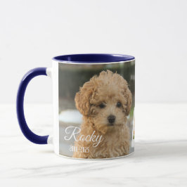 永遠に我々のハートでパーソナライズされたペット記念碑 マグカップ