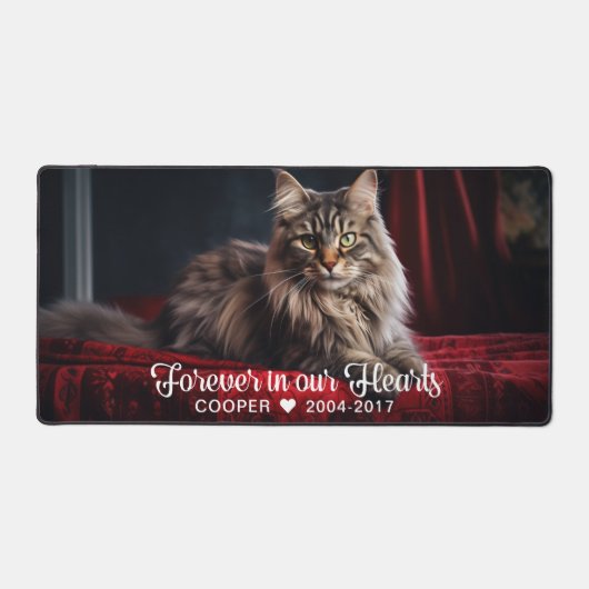 永遠に我々のハートでペットのキープサケ写真 デスクマット (正面)