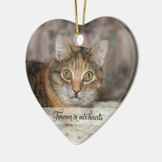 永遠に我々のハートでペットのメモリの損失 セラミックオーナメント (左)