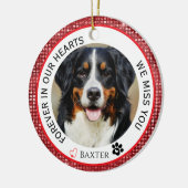 永遠に我々のハートでペットメモリアルレッド セラミックオーナメント (左)