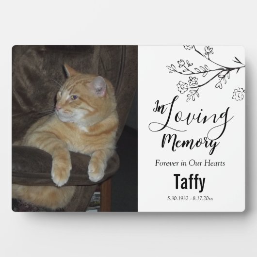永遠に我々のハートでペット記念一つの写真 フォトプラーク (正面)