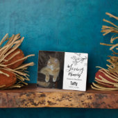 永遠に我々のハートでペット記念一つの写真 フォトプラーク (側面)