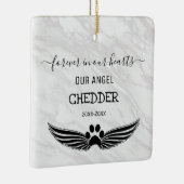 永遠に我々のハートでペット記念天使の翼 セラミックオーナメント (右)