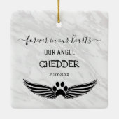 永遠に我々のハートでペット記念天使の翼 セラミックオーナメント (裏面)