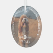 永遠に我々のハートでペット記念碑 ガラスオーナメント (正面左)