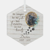 永遠に我々のハートでペット記念碑 ガラスオーナメント (正面)