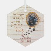 永遠に我々のハートでペット記念碑 ガラスオーナメント (正面)