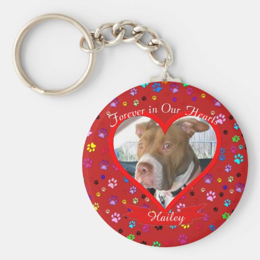 永遠に我々のハートでペット記念碑 キーホルダー (正面)