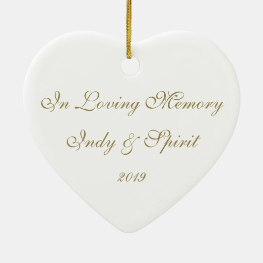 永遠に我々のハートでペット記念碑 セラミックオーナメント (裏面)