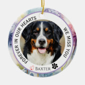 永遠に我々のハートでペット記念碑 セラミックオーナメント (正面)