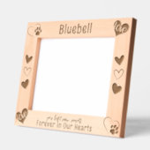 永遠に我々のハートでペット記念碑 レーザー彫刻フレーム (左)