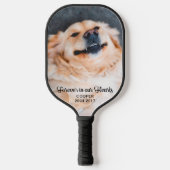 永遠に我々のハートでペット記念記念の記念写真 ピックルボールラケット (正面)