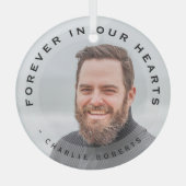 永遠に我々のハートでモダンオーバーレイフォトグラス ガラスオーナメント (正面)