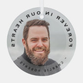 永遠に我々のハートでモダンオーバーレイフォトグラス ガラスオーナメント (裏面)