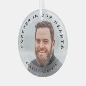 永遠に我々のハートでモダンオーバーレイフォトグラス ガラスオーナメント (正面左)