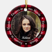 永遠に我々のハートでレッドプレイド記念メモリアル セラミックオーナメント (正面)