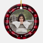 永遠に我々のハートでレッドプレイド記念メモリアル セラミックオーナメント (裏面)