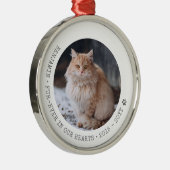 永遠に我々のハートで猫の写真ペット記念碑 メタルオーナメント (右)