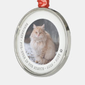 永遠に我々のハートで猫の写真ペット記念碑 メタルオーナメント (左)
