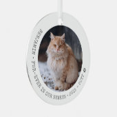 永遠に我々のハートで猫の写真ペット記念碑 メタルオーナメント (正面右)