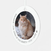 永遠に我々のハートで猫の写真ペット記念碑 メタルオーナメント (正面左)