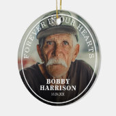 永遠に我々のハートで記念写真クリスマス セラミックオーナメント (左)