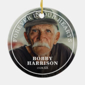 永遠に我々のハートで記念写真クリスマス セラミックオーナメント (裏面)