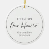 「永遠に我々のハートに」カスタム写真追悼碑 セラミックオーナメント (正面)