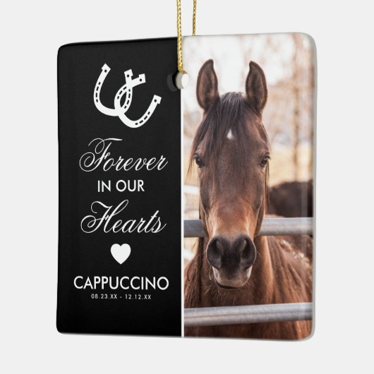 永遠に我々のハートの中で馬記念記念の記念 セラミックオーナメント (左)