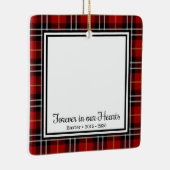 永遠に我々のハートの赤い格子犬記念碑 セラミックオーナメント (右)