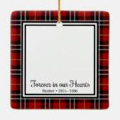 永遠に我々のハートの赤い格子犬記念碑 セラミックオーナメント (裏面)