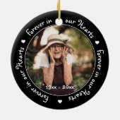 永遠に我々のハートの黒写真の記念碑 セラミックオーナメント (裏面)