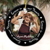 永遠に我々のハートの黒写真の記念碑 セラミックオーナメント