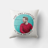 永遠に我々のハートシンプルラウンド記念写真 クッション (裏面)