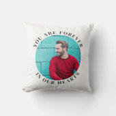 永遠に我々のハートシンプルラウンド記念写真 クッション (正面)