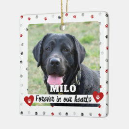 永遠に我々のハートドッグフォトペットロス記念品 セラミックオーナメント