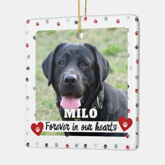 永遠に我々のハートドッグフォトペットロス記念品 セラミックオーナメント (左)