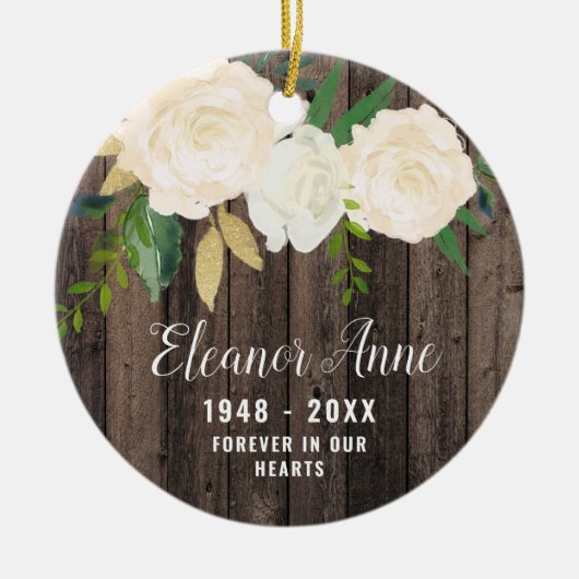 永遠に我々のハートパーソナライズされた素朴記念 セラミックオーナメント (正面)