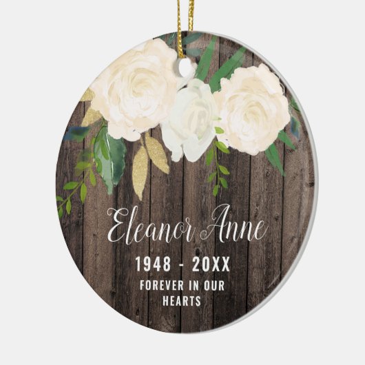 永遠に我々のハートパーソナライズされた素朴記念 セラミックオーナメント (左)