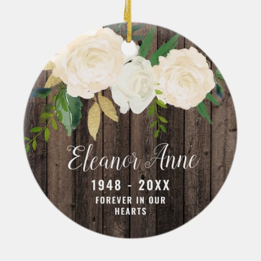 永遠に我々のハートパーソナライズされた素朴記念 セラミックオーナメント (裏面)