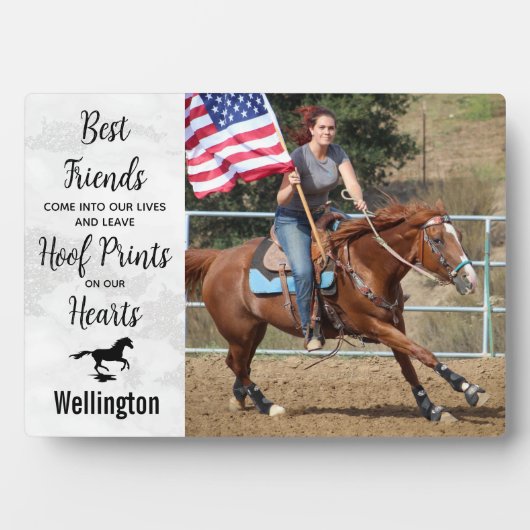 永遠に我々のハートパーソナライズされた馬記念碑 フォトプラーク (正面)