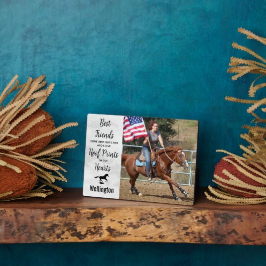 永遠に我々のハートパーソナライズされた馬記念碑 フォトプラーク (側面)