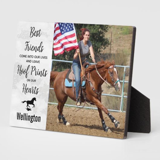 永遠に我々のハートパーソナライズされた馬記念碑 フォトプラーク (側面)
