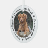 永遠に我々のハートペットロスのギフトドッグメモリアル ガラスオーナメント (正面左)