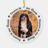 永遠に我々のハートペットロスのギフトドッグメモリアル セラミックオーナメント (正面)